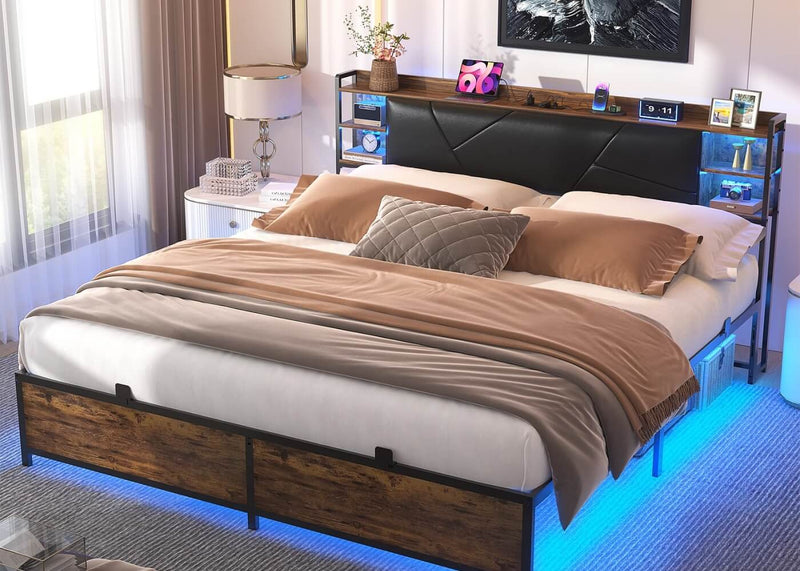 unikito metal bed frame - bed frame with headboard