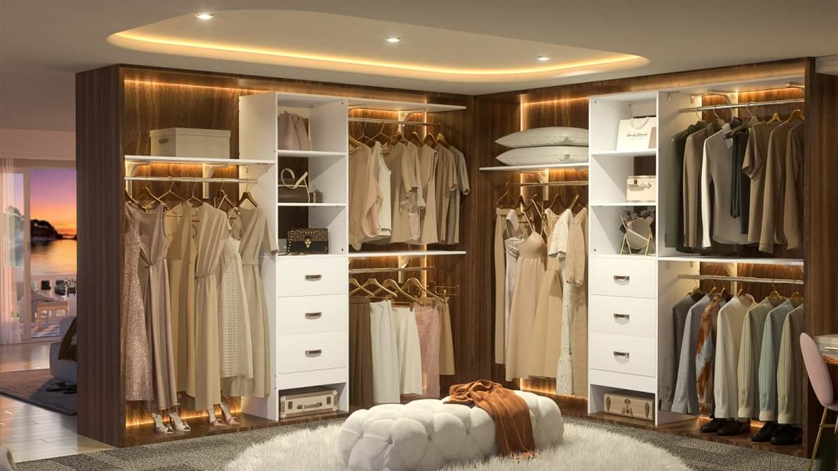 Unikito 96 Inches Closet System - Ideal Solution for Cluttered Bedroom