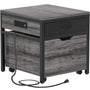 Mini Fridge Stand with Power Strip & Drawer Basket for Dorm, Apartment, Office, and Bedroom, Holds 300 LBS