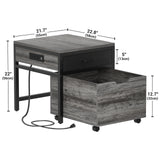 Mini Fridge Stand with Power Strip & Drawer Basket for Dorm, Apartment, Office, and Bedroom, Holds 300 LBS