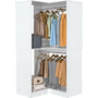 Unikito Corner Closet System, 32 Inches Wide Wood Corner Unit with 2 Hanging Rods and All Hardware Kits, 3-Tier 80'' Height Corner Wood Closet Tower