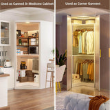 Unikito Corner Closet System, 32 Inches Wide Wood Corner Unit with 2 Hanging Rods and All Hardware Kits, 3-Tier 80'' Height Corner Wood Closet Tower