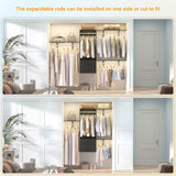 20'' - 96'' Wall Mounted Closet System with 2 Wooden Drawers and 4 Hanging Rods, 1000 lbs Capacity