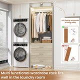 2FT Stand Closet System with 3 Wood Drawers, 24 Inch Clothes Storage Organizer for Closet & Bedroom