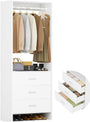 2FT Stand Closet System with 3 Wood Drawers, 24 Inch Clothes Storage Organizer for Closet & Bedroom