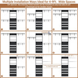 4-9FT Walk-in Closet System with 4 Drawers & Hanging Rods