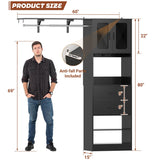 5FT Walk-in Closet System with Drawers & Doors, 60'' Wardrobe Closet with Hanging Rod, for Bedroom, Closet