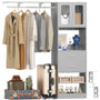 5FT Walk-in Closet System with Drawers & Doors, 60'' Wardrobe Closet with Hanging Rod, for Bedroom, Closet