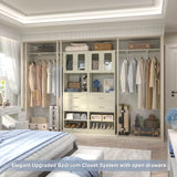 5FT Walk-in Closet System with Drawers & Doors, 60'' Wardrobe Closet with Hanging Rod, for Bedroom, Closet