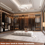 60'' Closet System with 3 Wooden Drawers & Hanging Rods, Heavy Duty Closet Organizer for Small Space