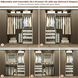 60'' Closet System with 3 Wooden Drawers & Hanging Rods, Heavy Duty Closet Organizer for Small Space