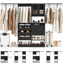 120'' 2-in-1 Closet System, Walk in Closet with 5 Drawers and Shoe Rack