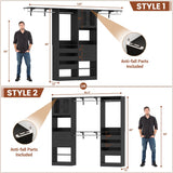 120'' 2-in-1 Closet System, Walk in Closet with 5 Drawers and Shoe Rack