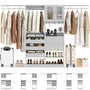 120'' 2-in-1 Closet System, Walk in Closet with 5 Drawers and Shoe Rack