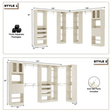 3-in-1 Walk in Closet System with Drawers and Shelves, Heavy Duty Closet Organizer System, 80'' Height, 2000 LBS Weight Capacity