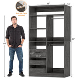 36" Freestanding Walk-in Closet System with 3 Wooden Drawers, 80'' Height