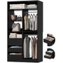 36" Freestanding Walk-in Closet System with 3 Wooden Drawers, 80'' Height