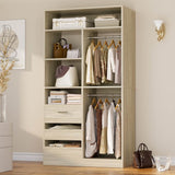 36" Freestanding Walk-in Closet System with 3 Wooden Drawers, 80'' Height