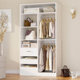 36" Freestanding Walk-in Closet System with 3 Wooden Drawers, 80'' Height