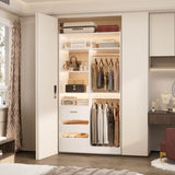 36" Freestanding Walk-in Closet System with 3 Wooden Drawers, 80'' Height