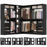 3-in-1 Closet Systems, Walk-in Closet System with Drawers and Shelves