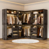 3-in-1 Closet Systems, Walk-in Closet System with Drawers and Shelves