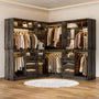 3-in-1 Closet Systems, Walk-in Closet System with Drawers and Shelves