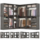 3-in-1 Closet Systems, Walk-in Closet System with Drawers and Shelves