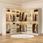 3-in-1 Closet Systems, Walk-in Closet System with Drawers and Shelves