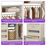 3-in-1 Closet Systems, Walk-in Closet System with Drawers and Shelves