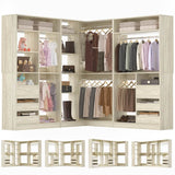 3-in-1 Closet Systems, Walk-in Closet System with Drawers and Shelves