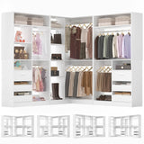 3-in-1 Closet Systems, Walk-in Closet System with Drawers and Shelves