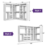 3-in-1 Closet Systems, Walk-in Closet System with Drawers and Shelves