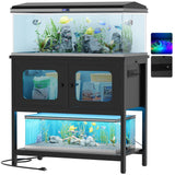 40 Gallon Fish Tank Stand with Power Outlets and RGB LED Lights