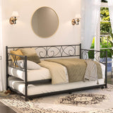 Twin Daybed with Trundle and Headboard, Sofa Bed(Mattress Not Included), 660 LBS Load Weight