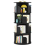 Unikito Rotating Bookshelf, Small Corner Bookshelf for Small Space, 360 Display 4 Tier Floor Standing Bookcase Storage Rack, Wood Narrow Book Shelf Organizer for Bedroom, Living Room