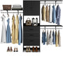 96 Inch Closet System with 3 Wood Drawers, 8FT Closet Organizer with Doors and 3 Shelve Towers, 1000 LBS Load, 96" L x 16" W x 75" H