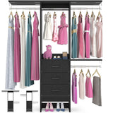 4FT Small Closet System with 3 Fabric Drawers, and 3 Adjustable Shelves