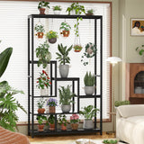 6-Tier Plant Stand with Grow Lights, Large Indoor Plant Holders Stand with Hanging Hooks