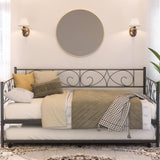 Twin Daybed with Trundle and Headboard, Sofa Bed(Mattress Not Included), 660 LBS Load Weight