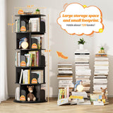 5-Tier Rotating Bookshelf, Wooden Spinning Bookshelf Tower, Suitable for Small Spaces Such as Bedroom, Stury Room