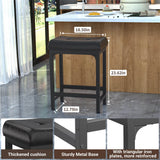 Bar Stools for Home, 24 Inch Counter Height Saddle Stool with PU Leather, Set of 1 and Set of 2 Choose