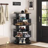 5-Tier Rotating Shoe Rack, Wooden Shoe Organizer Tower, 360 Spinning, for Entryway, Garage, Bedroom