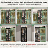 8FT Heavy Duty Closet Organizer System, Walk In Closet System with 13 Shelves and 2 Wood Drawers