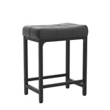 Bar Stools for Home, 24 Inch Counter Height Saddle Stool with PU Leather, Set of 1 and Set of 2 Choose