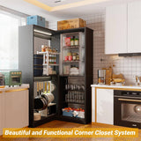 Corner Closet System, 36'' x 36'' Inch Large Freestanding Closet Organizer Tower with 2 Hanging Rods and Shelves