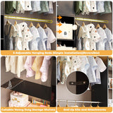 Closet Organizer System - 8FT Kids' Closet System with Cube Storage Organizer and 5 Hanging Rods