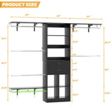 Closet Organizer System - 8FT Kids' Closet System with Cube Storage Organizer and 5 Hanging Rods