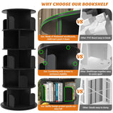 5-Tier Rotating Bookshelf, Wooden Spinning Bookshelf Tower, Suitable for Small Spaces Such as Bedroom, Stury Room