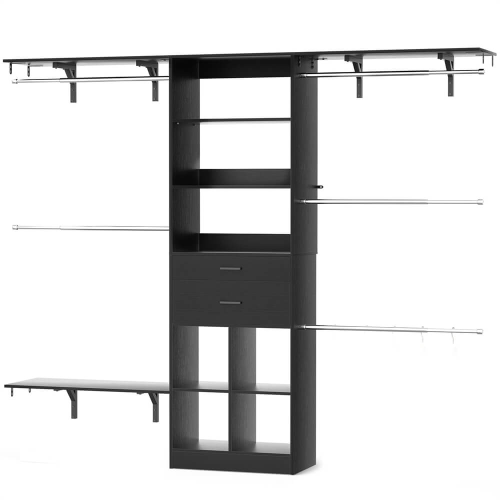 Closet Organizer System - 8FT Kids' Closet System with Cube Storage Organizer and 5 Hanging Rods